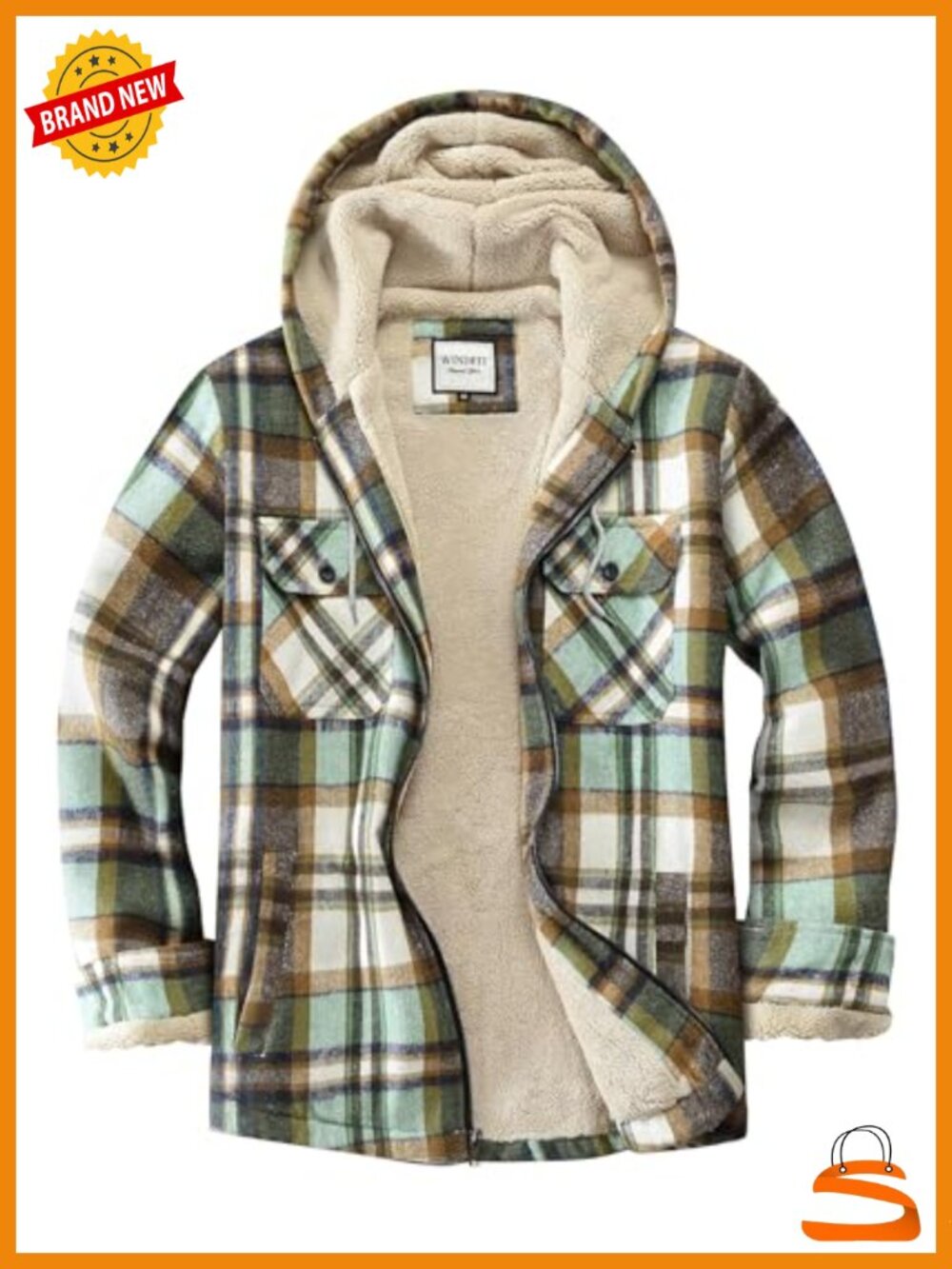Sherpa Fleece Lined Full Zip Plaid Flannel Shirt Jacket Women's
